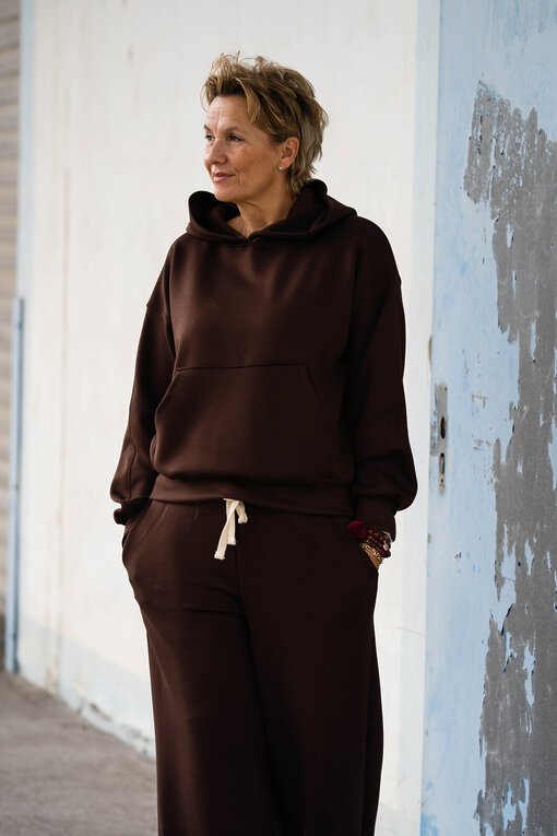 Soft Touch Hoodie “EMMA” schokobraun (GW88)/Soft Touch Wide Leg “STEPHANIE” schokobraun (H33)