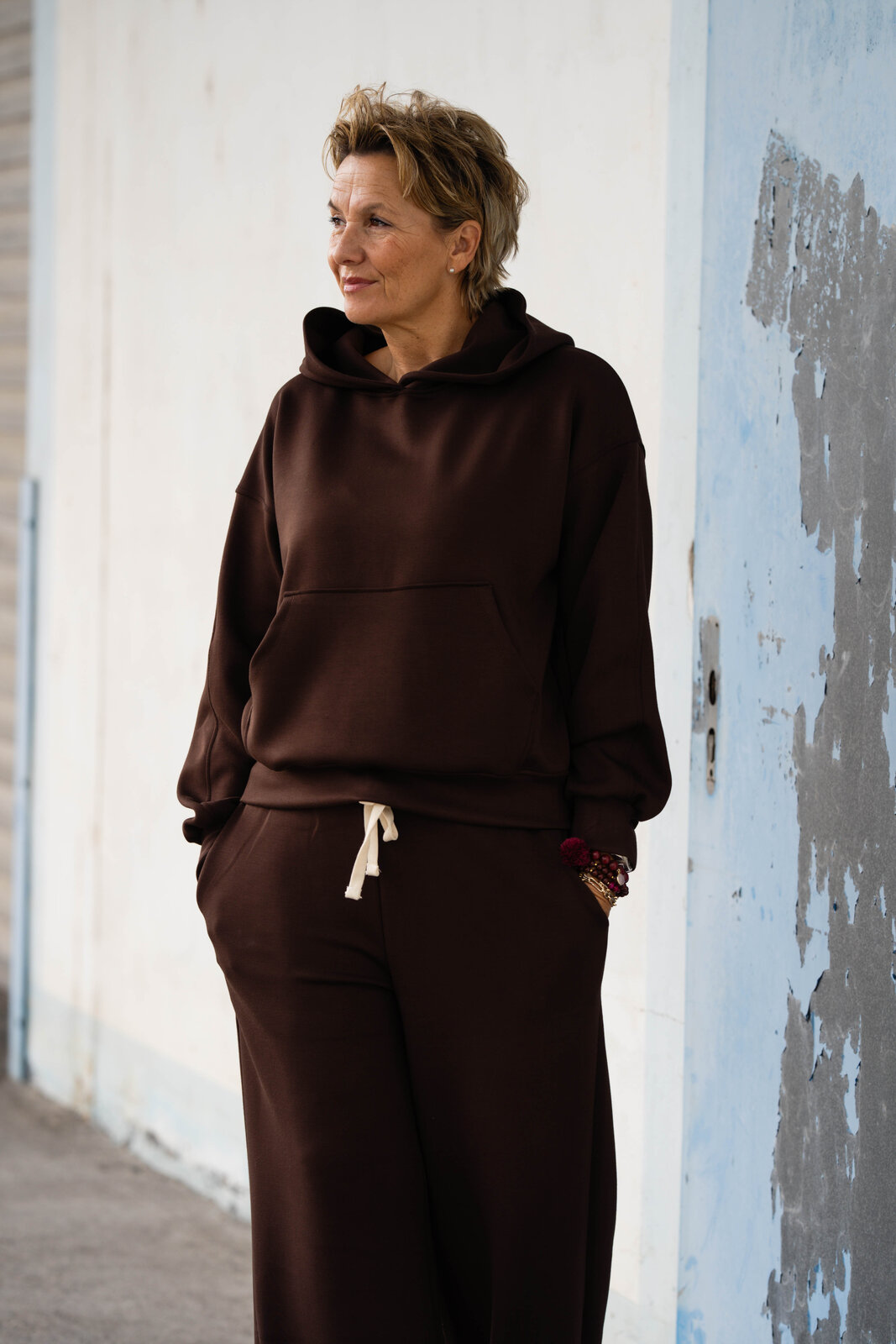 Soft Touch Hoodie “EMMA” schokobraun (GW88)/Soft Touch Wide Leg “STEPHANIE” schokobraun (H33)