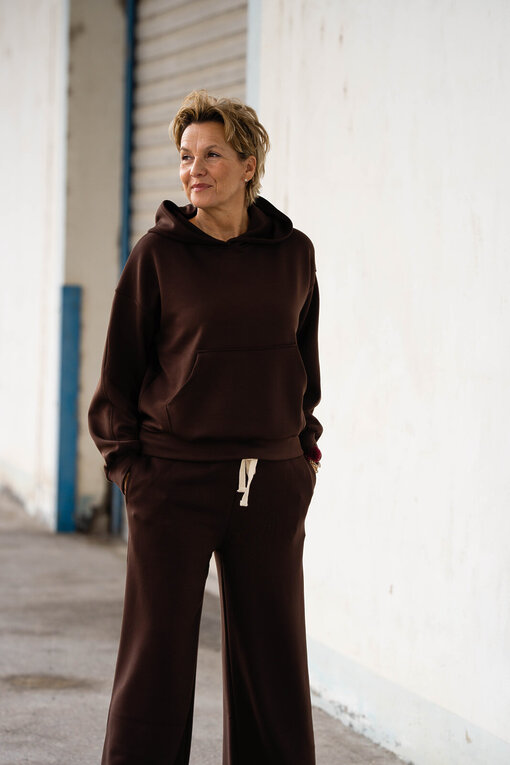 Soft Touch Hoodie “EMMA” schokobraun (GW88)/Soft Touch Wide Leg “STEPHANIE” schokobraun (H33)