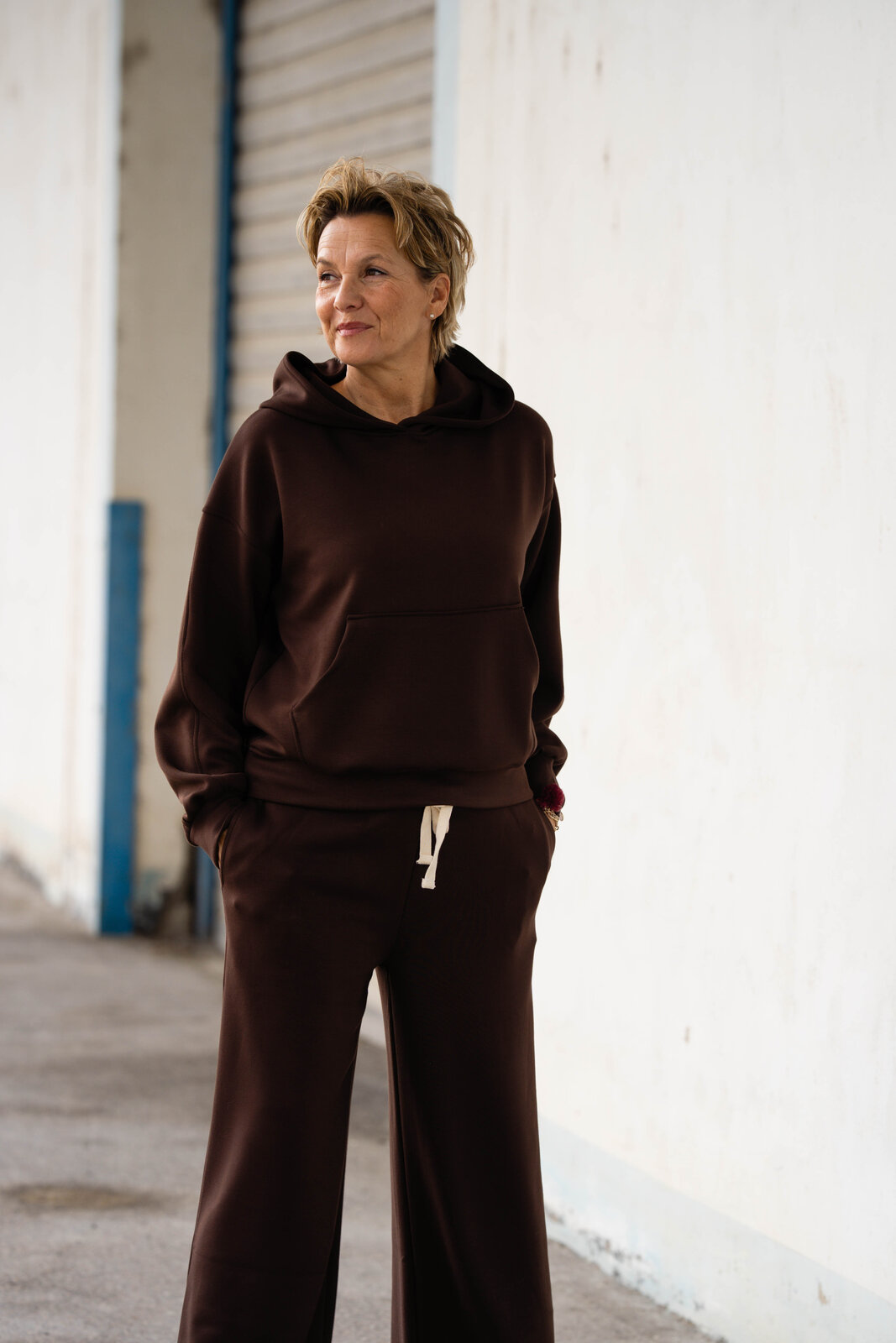 Soft Touch Hoodie “EMMA” schokobraun (GW88)/Soft Touch Wide Leg “STEPHANIE” schokobraun (H33)