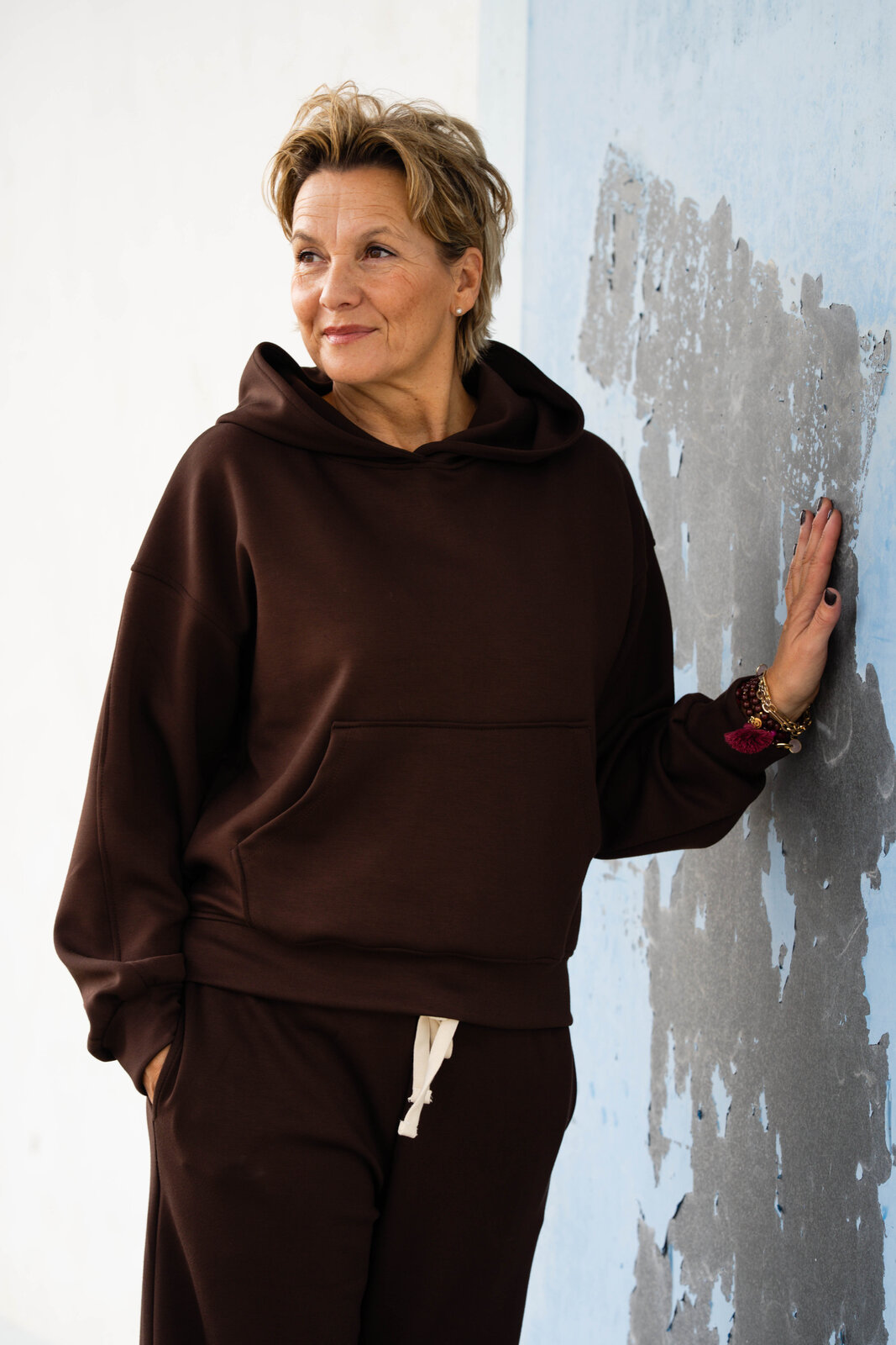 Soft Touch Hoodie “EMMA” schokobraun (GW88)/Soft Touch Wide Leg “STEPHANIE” schokobraun (H33)