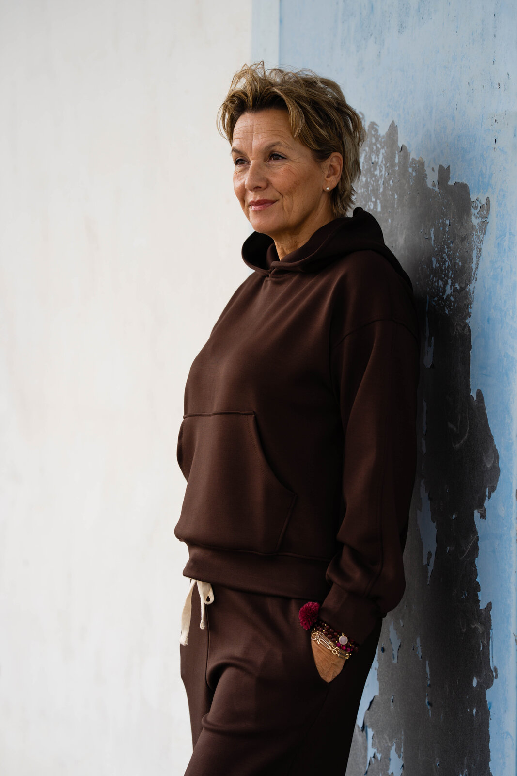 Soft Touch Hoodie “EMMA” schokobraun (GW88)/Soft Touch Wide Leg “STEPHANIE” schokobraun (H33)