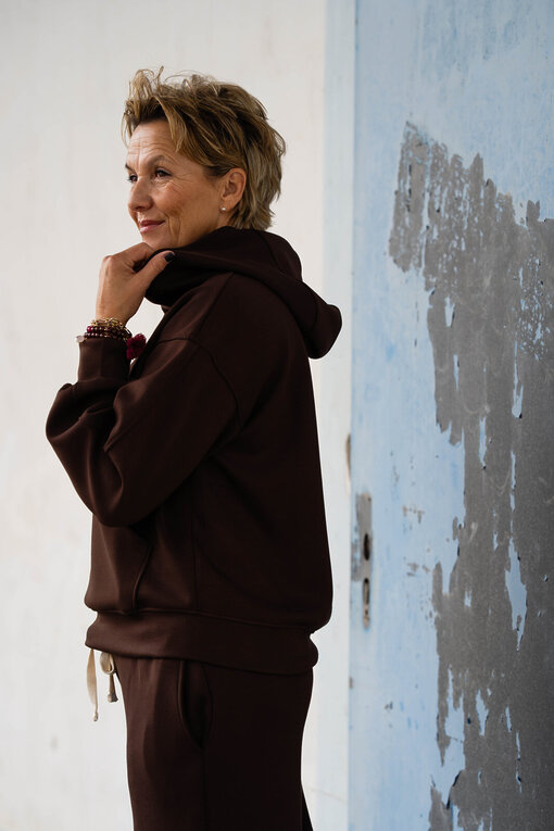 Soft Touch Hoodie “EMMA” schokobraun (GW88)/Soft Touch Wide Leg “STEPHANIE” schokobraun (H33)