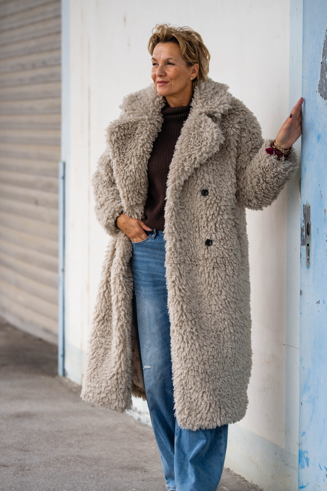 Mantel “LIZZ” warm grey (JV02)