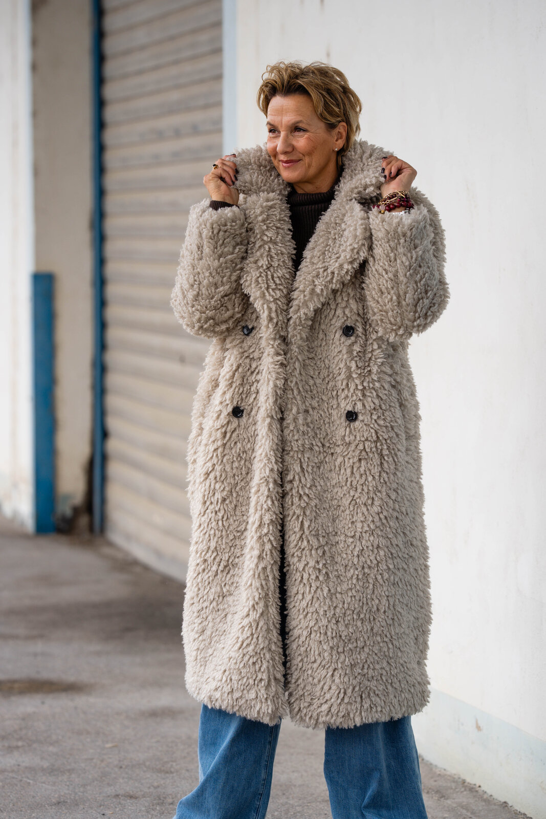 Mantel “LIZZ” warm grey (JV02)