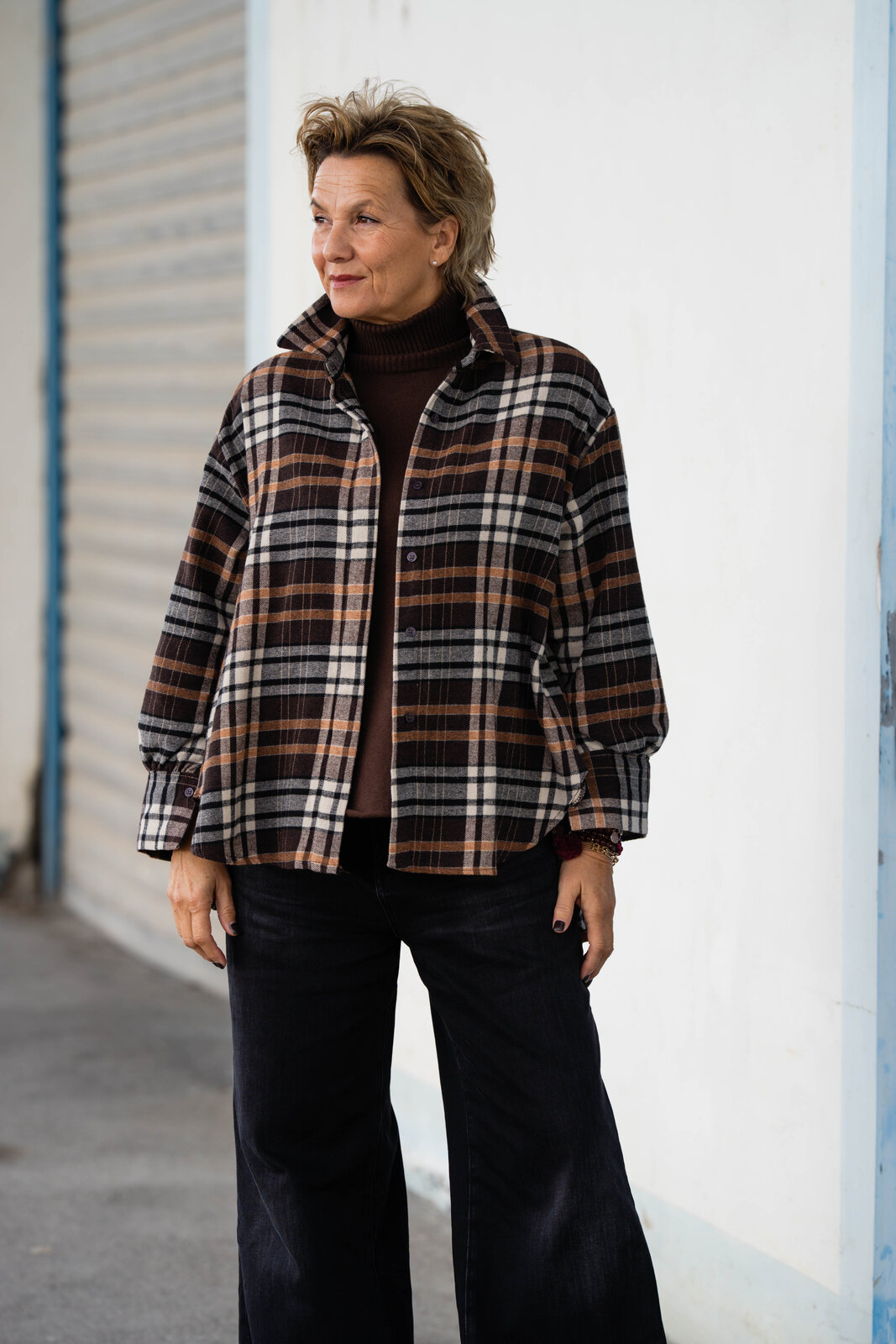 Kariertes Flanellhemd “TRACY” braun/beige (GW04)