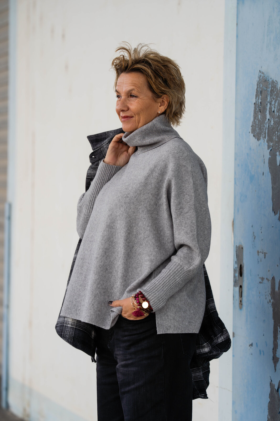 Strickpulli “SOPHIA” grau (GW205)