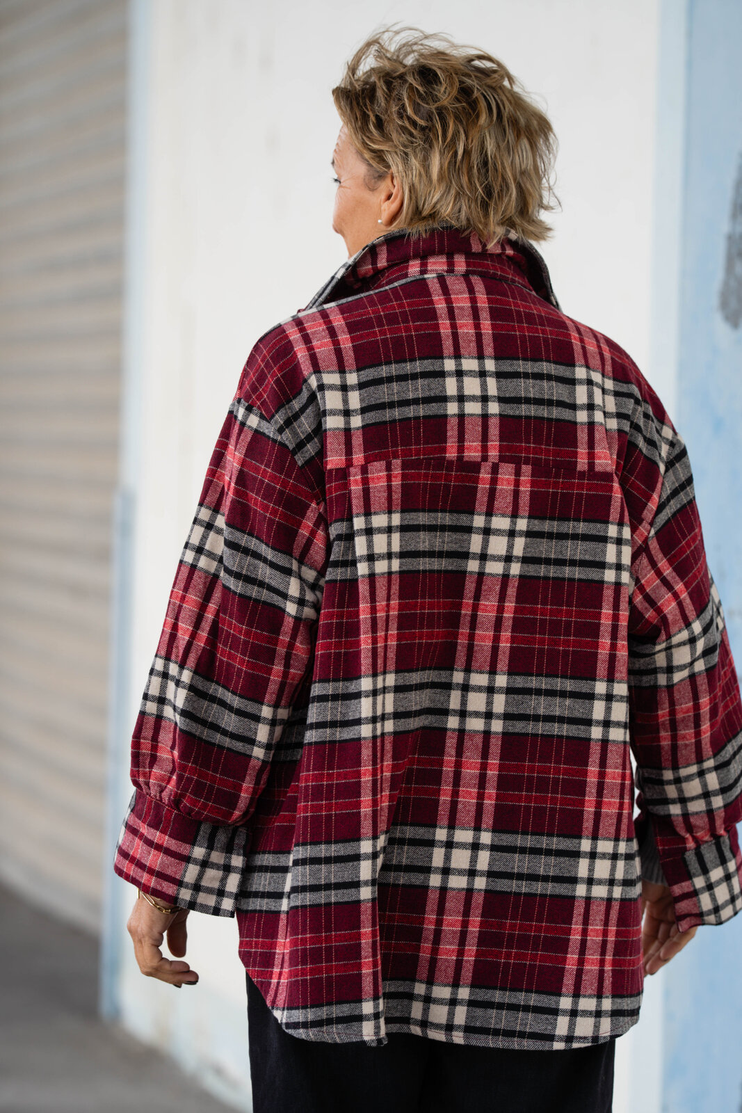 Kariertes Flanellhemd “TRACY” burgunder/beige (GW04)