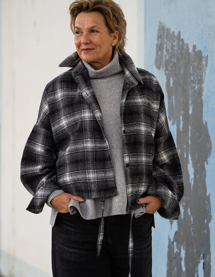 COTTON CANDY - Cropped Oversized Karo Hemd "MILA" (CC11)