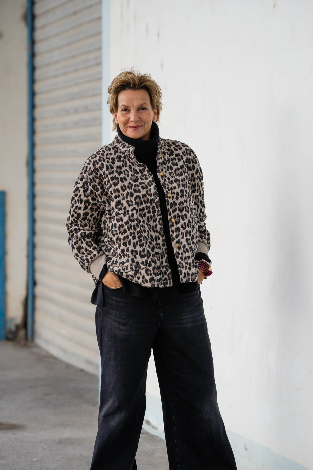 Feine Cord Steppjacke “JASMINA” leo sand (GW81)