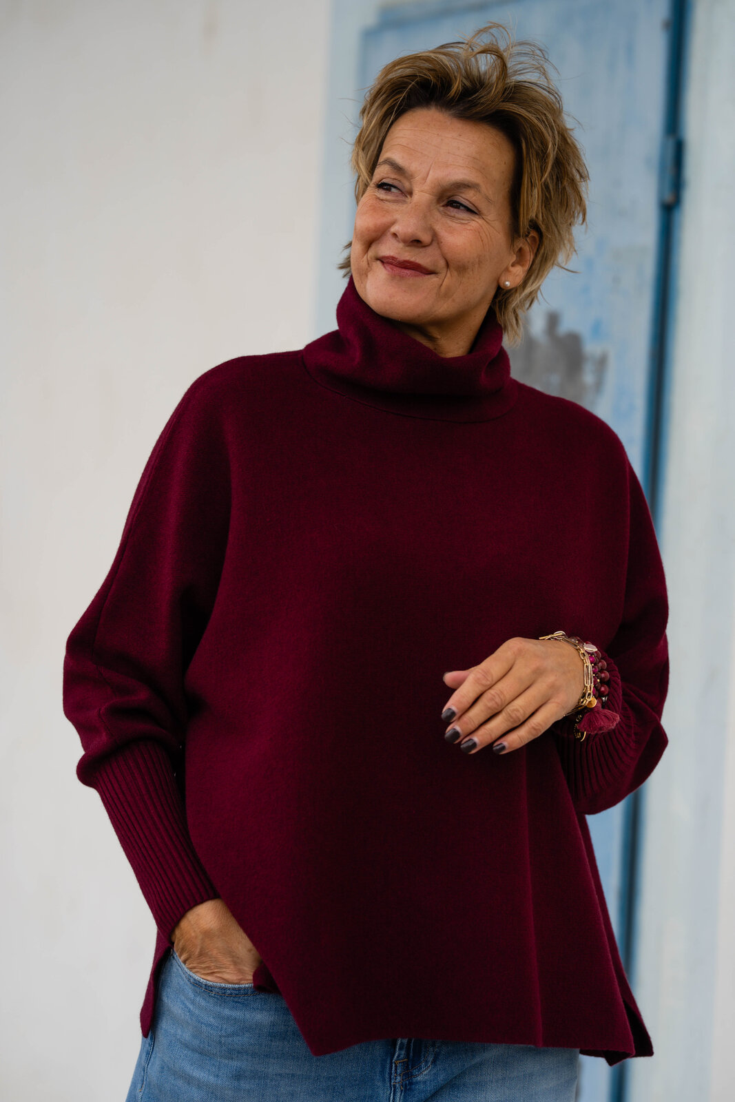 Strickpulli “SOPHIA” burgund (GW205)