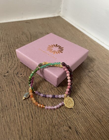 SCHMÜCKSTÜCK - Wickelarmband "MALA TWIN PURPLE PASH" (SSK16)