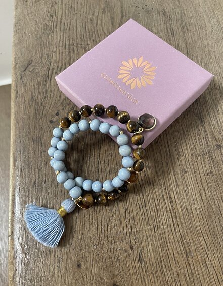 SCHMÜCKSTÜCK - Wickelarmband "MALA TWIN BLUE TIGER" (SSK05)