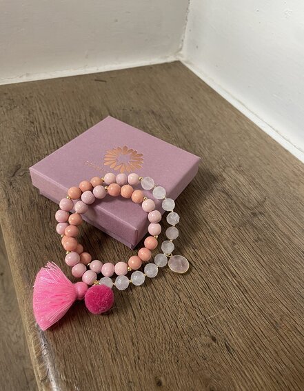 SCHMÜCKSTÜCK - Wickelarmband "MALA TWIN ROSE" (SSK09)