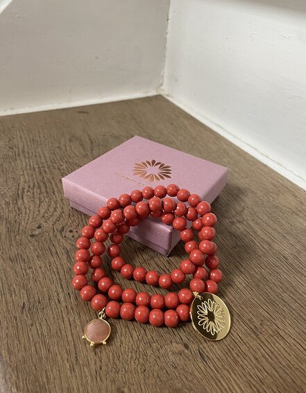 SCHMÜCKSTÜCK - Wickelarmband "MALA TRIPLE SWEET PUMPKIN" (SSK20)