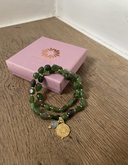 SCHMÜCKSTÜCK - Wickelarmband "MALA TWIN NAKED OLIVE" (SSK15)