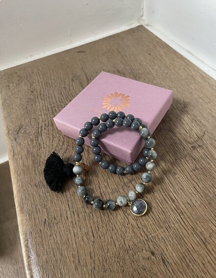 SCHMÜCKSTÜCK – Wickelarmband "MALA TWIN GRAPHITE" (SSK02)