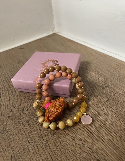 SCHMÜCKSTÜCK - Wickelarmband "MALA TWIN CARAMEL" (SSK01)