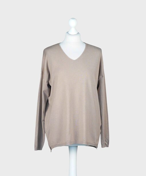 Feinstrickpulli “TATIANA” taupe (GW87)