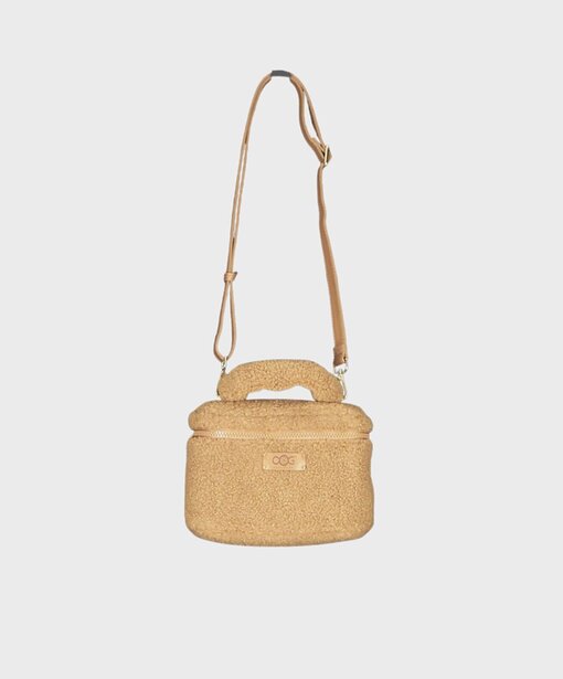 Teddyfell Tasche mit Wolle “KANJA” camel (OOG12)