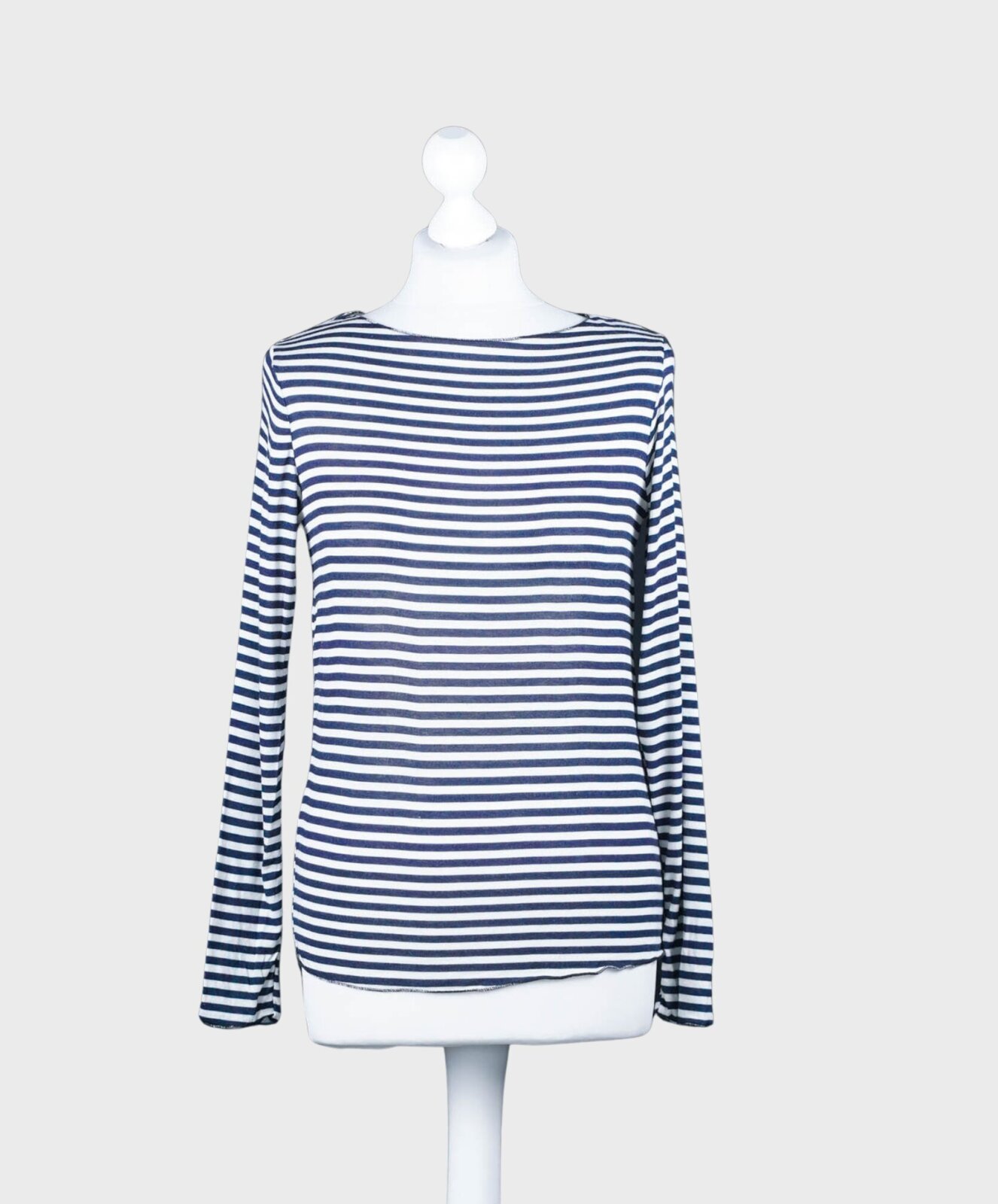 Transparentes Streifenshirt “RENATA” ecru/navy (BA06)