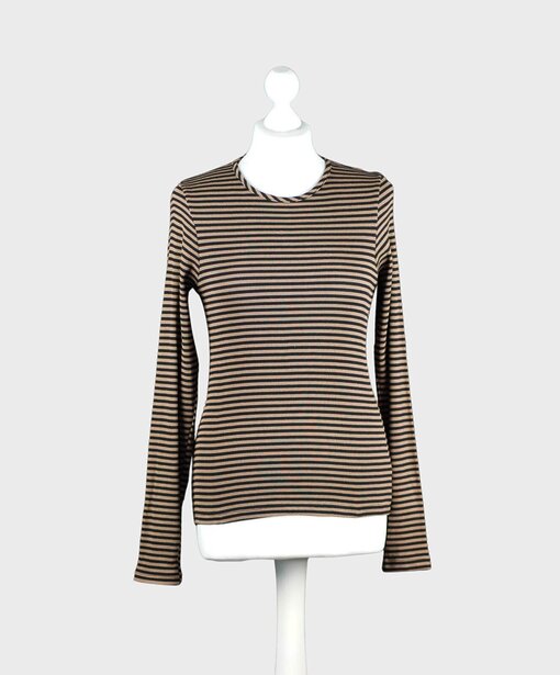 Streifenshirt “MICAELA” caramel/schwarz (BA63)
