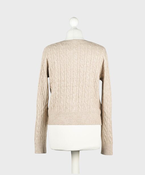 Strickjacke mit Zopfmuster “BRIDGET” beige meliert (GW84)