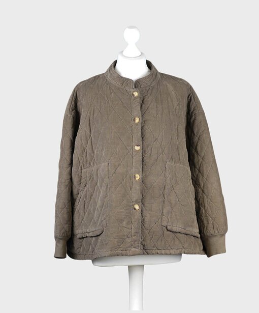 Feine Cord Steppjacke “JASMINA” graubraun (GW81)
