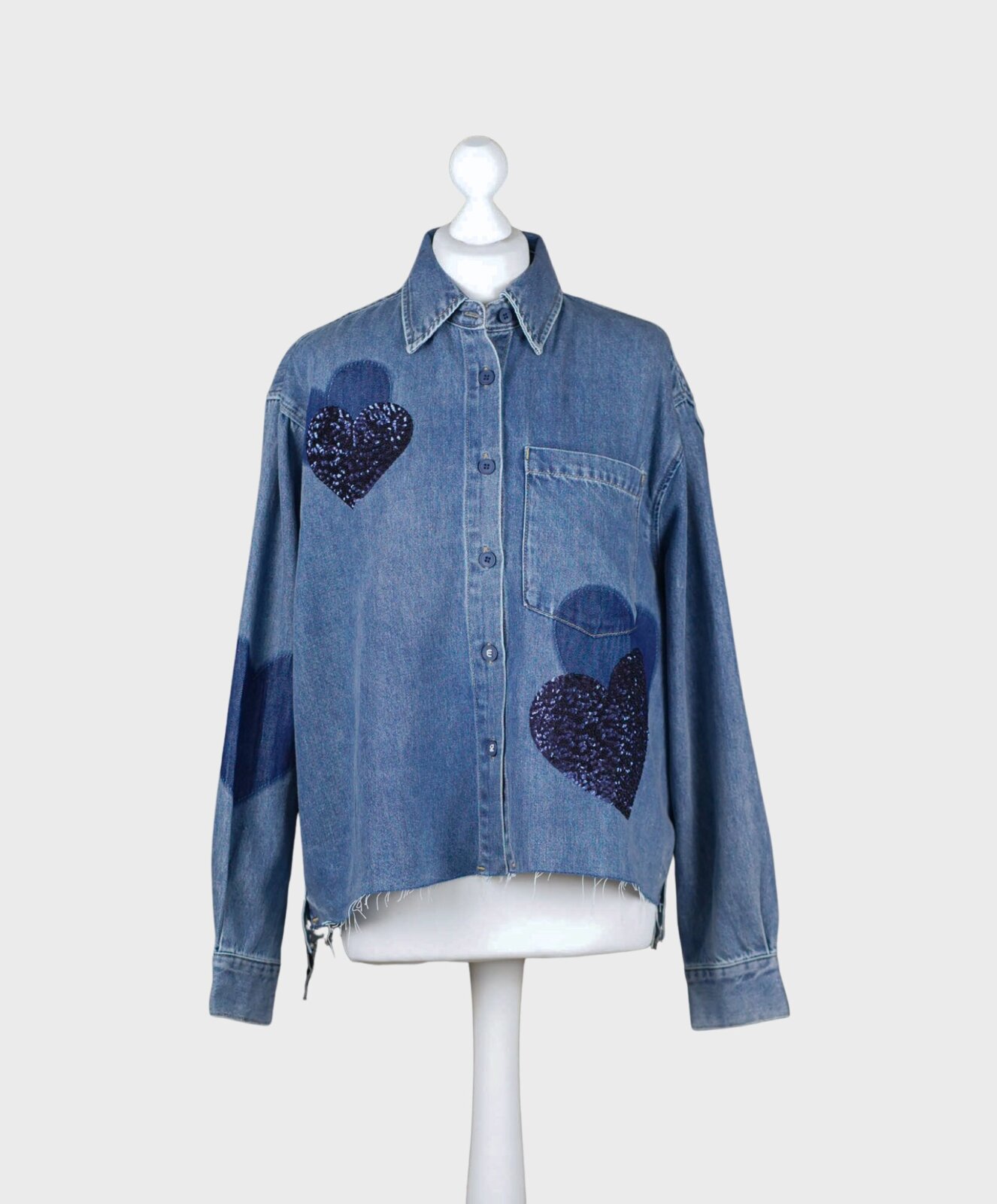 Jeanshemd “BEBA SEQUINS” santorini blue (ER45)