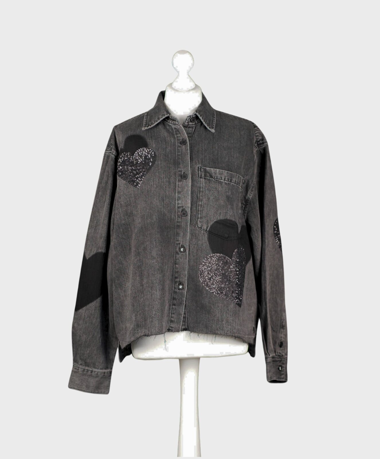 Jeanshemd “BEBA SEQUINS” boom grey (ER45)