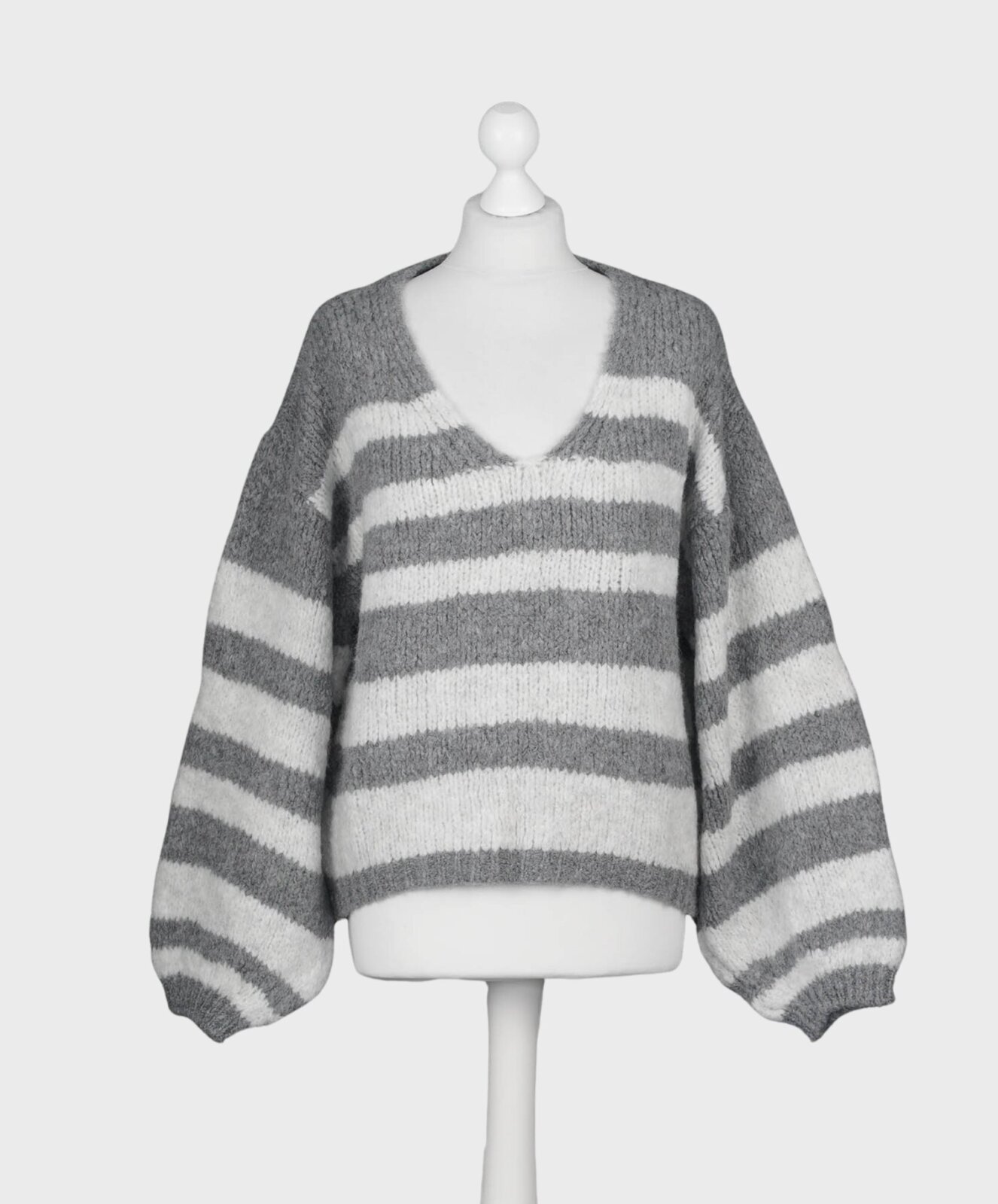 Grobstrick Pullover “IMANIA” grey melange (HL30)