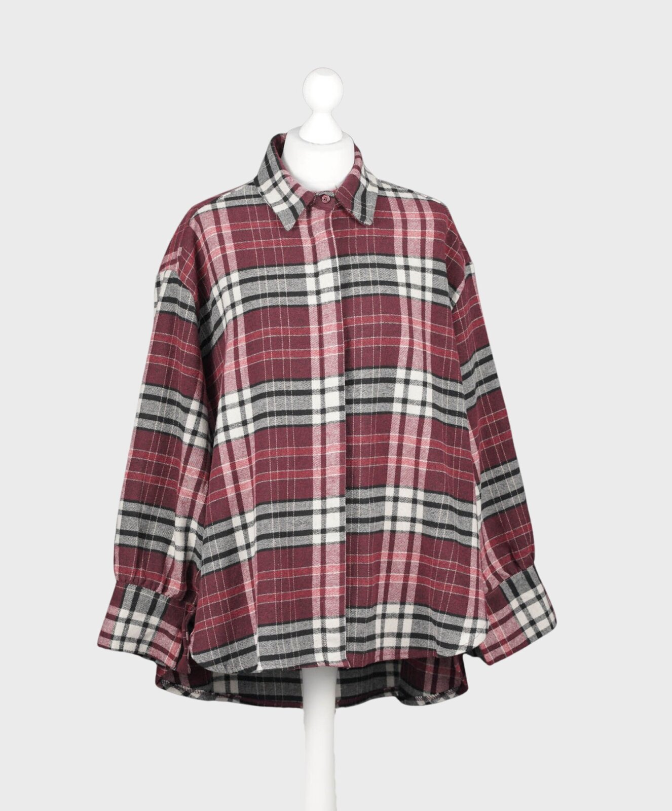 Kariertes Flanellhemd “TRACY” burgunder/beige (GW04)