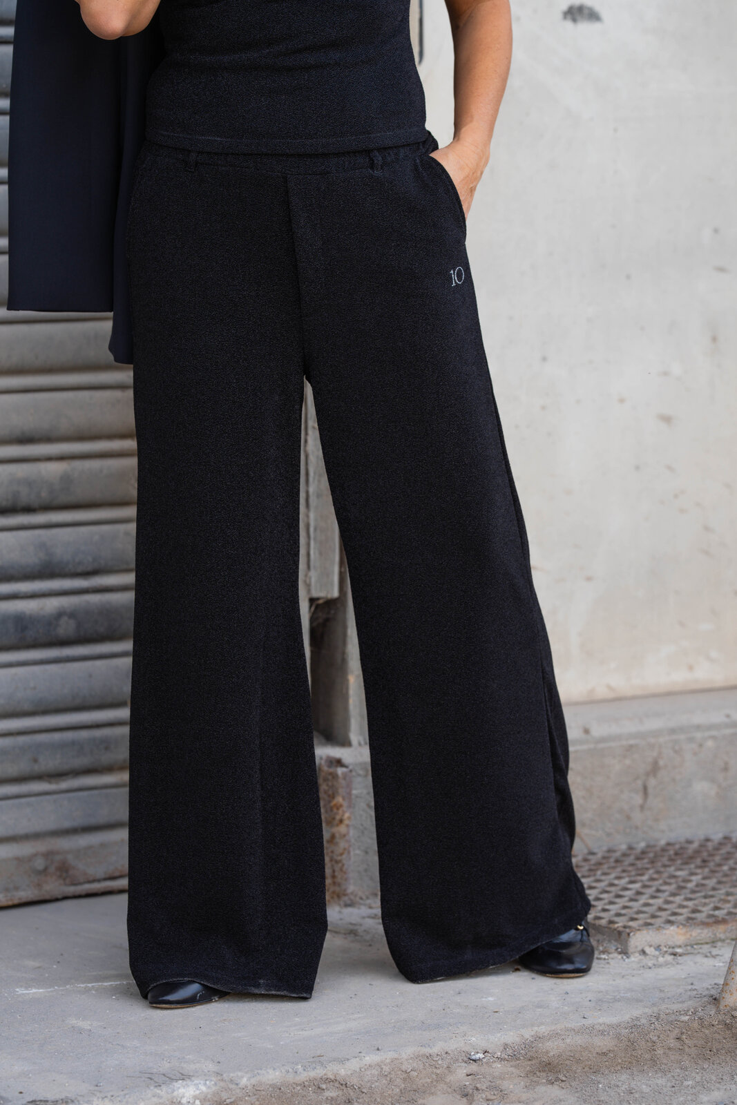 Wide Leg Jogger Sparkle “HEIDI” black (10D78)