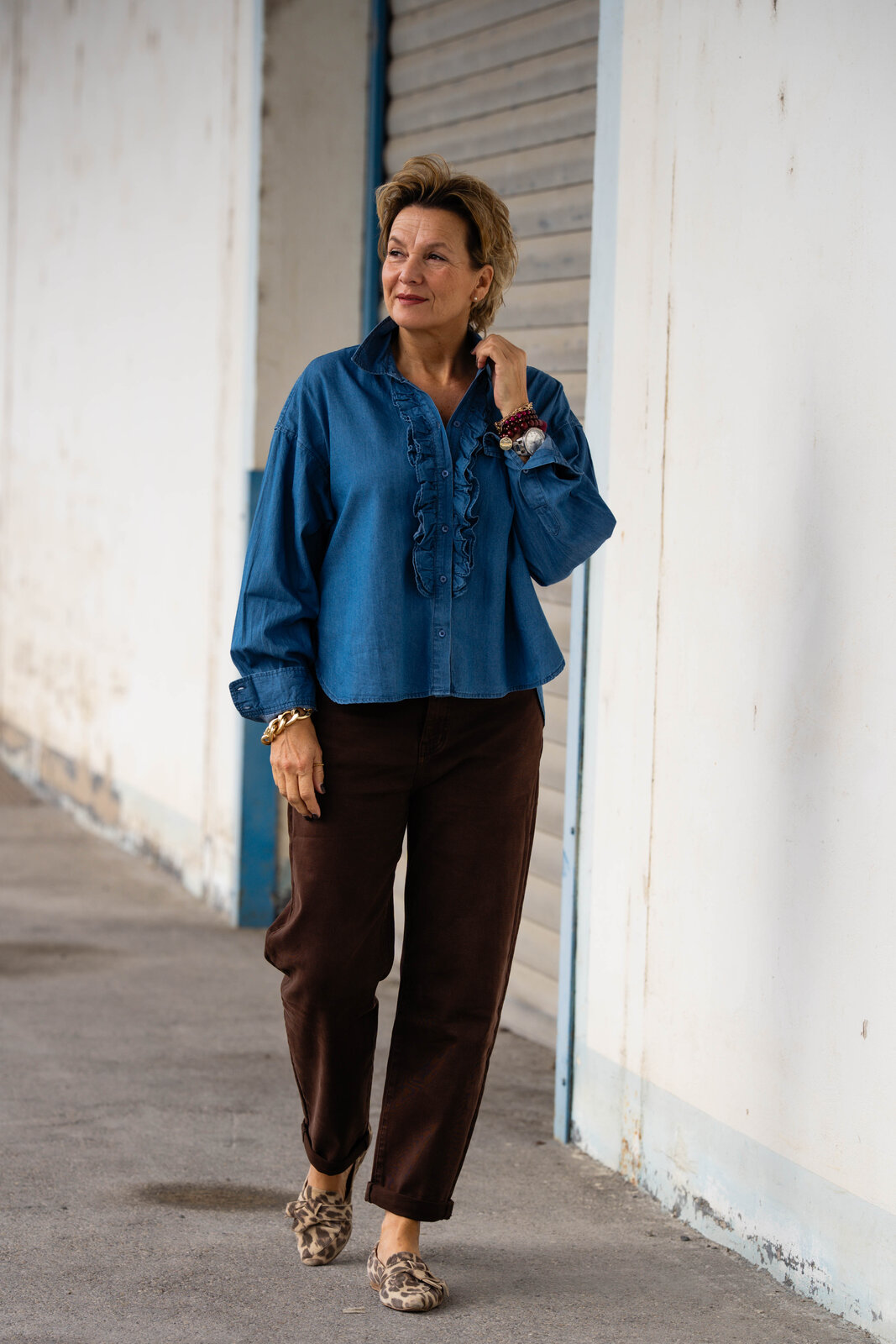 Jeanshemd “LYNELLA” medium ( “DILARA” schokobraun (H61)