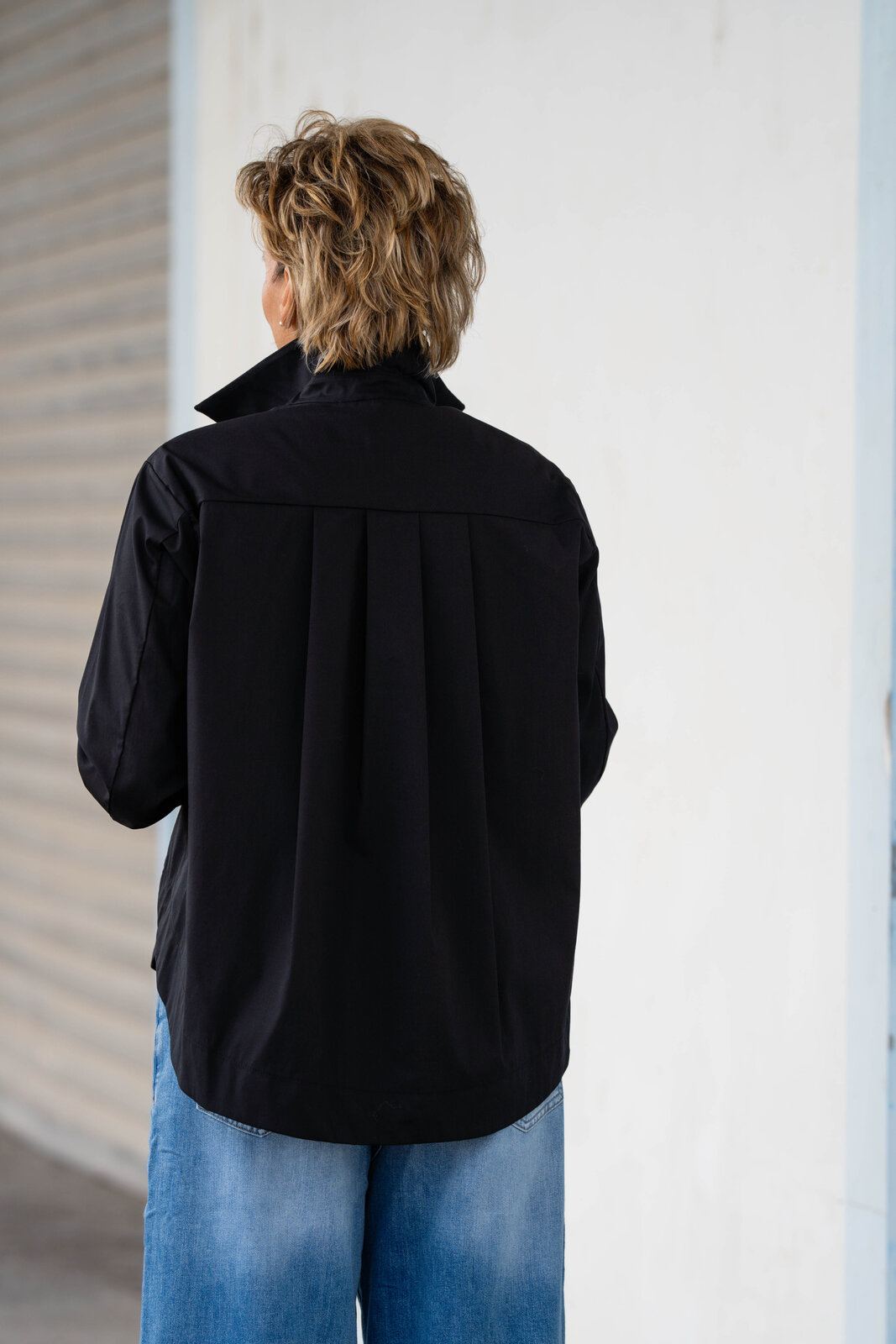 Elastische Hemdbluse “ERIKA” schwarz (HB06)