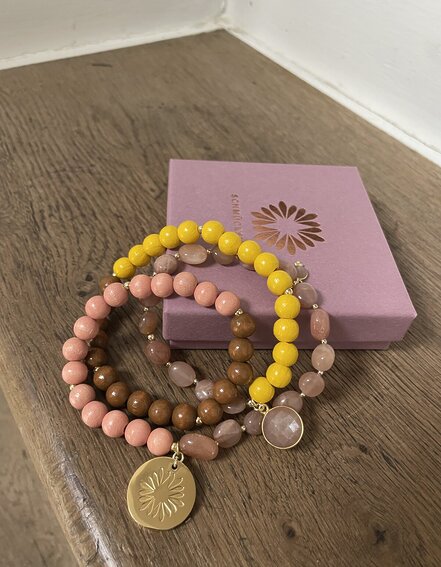 SCHMÜCKSTÜCK – Wickelarmband “MALA TRIPLE SWEET DESERT" (SSK50)