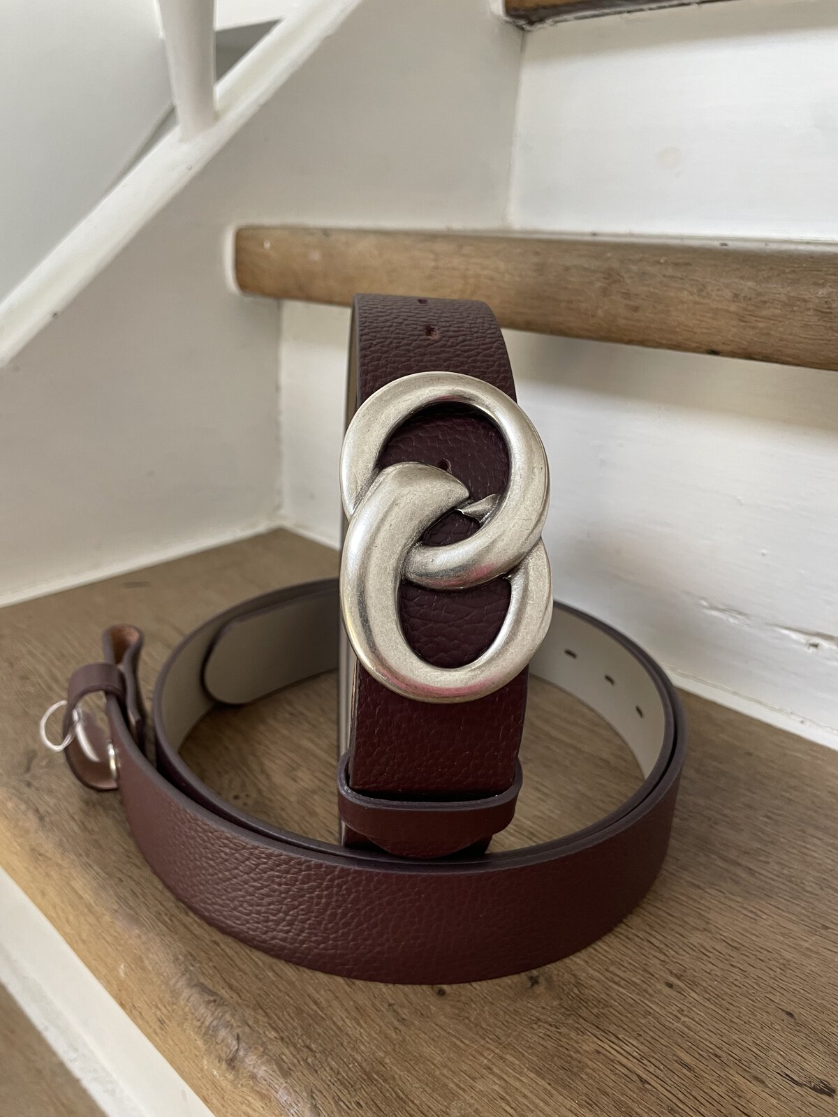 Gürtelschließe “CATCHY” silver (UJ02)/ Ledergürtel “OCEAN WAVE” brown (UJ01)