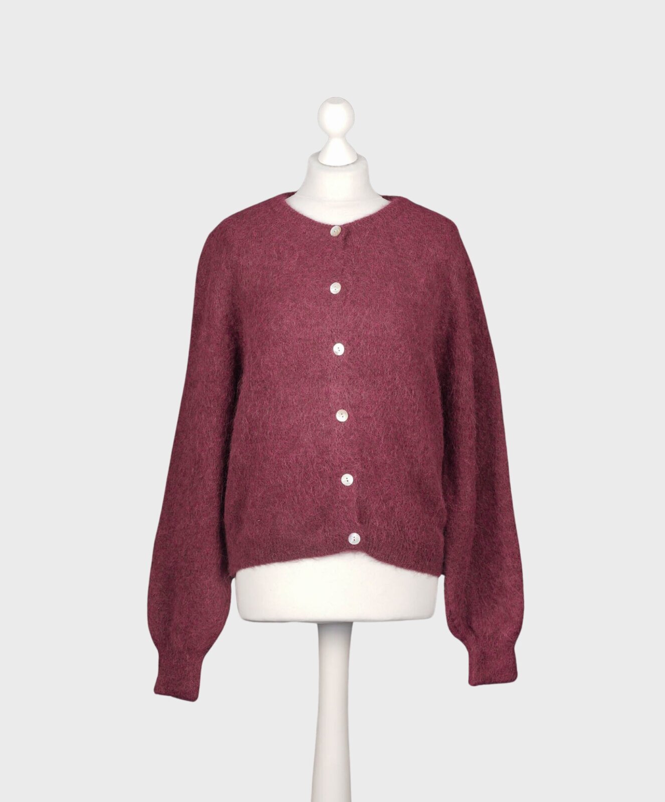 Alpaka Strickcardigan “JANE” burgunder (GW15)