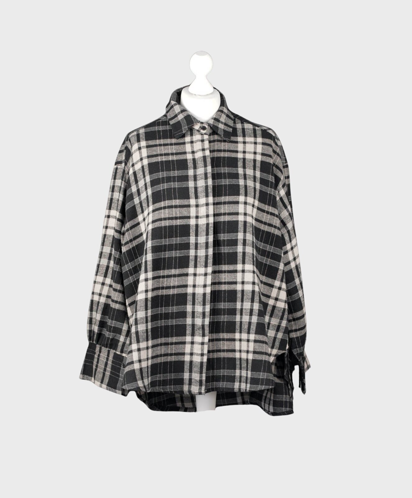 Kariertes Flanellhemd “TRACY” schwarz/ beige (GW04)