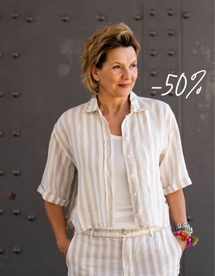 MSϽW - Leinenbluse in Streifen Optik "LADY" (MSC24)