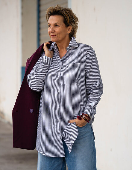 SENSES. THE LABEL - Oversized Streifen-Hemdbluse "BLOSSOM" (SE22)