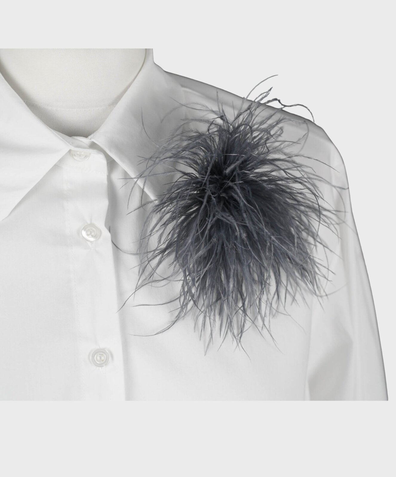 Feine Federbrosche grau (AS35)