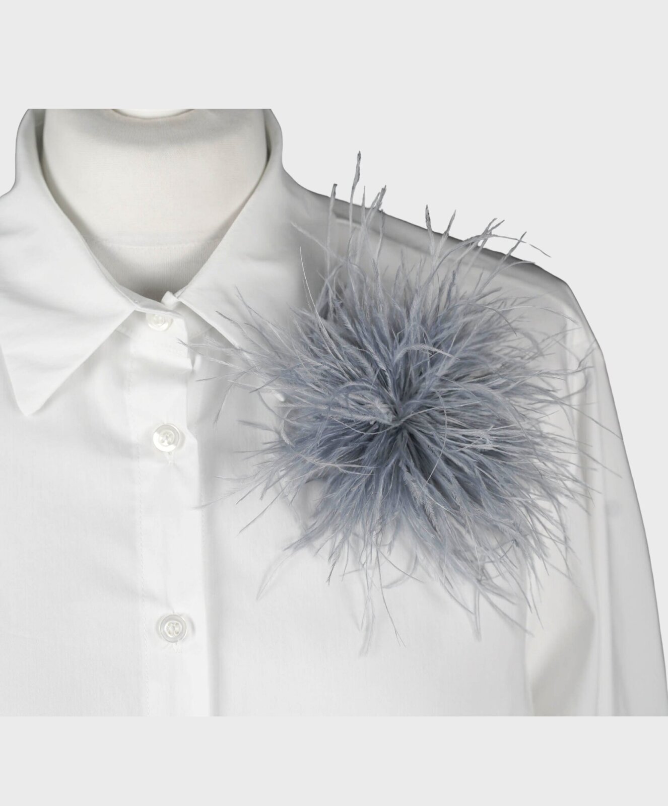 Feine Federbrosche hellgrau (AS35)