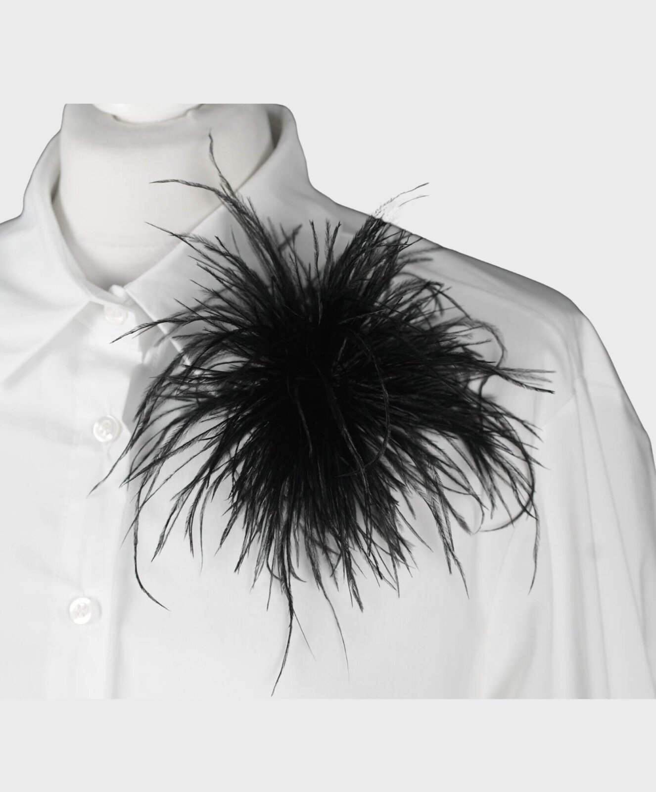 Feine Federbrosche schwarz (AS35)