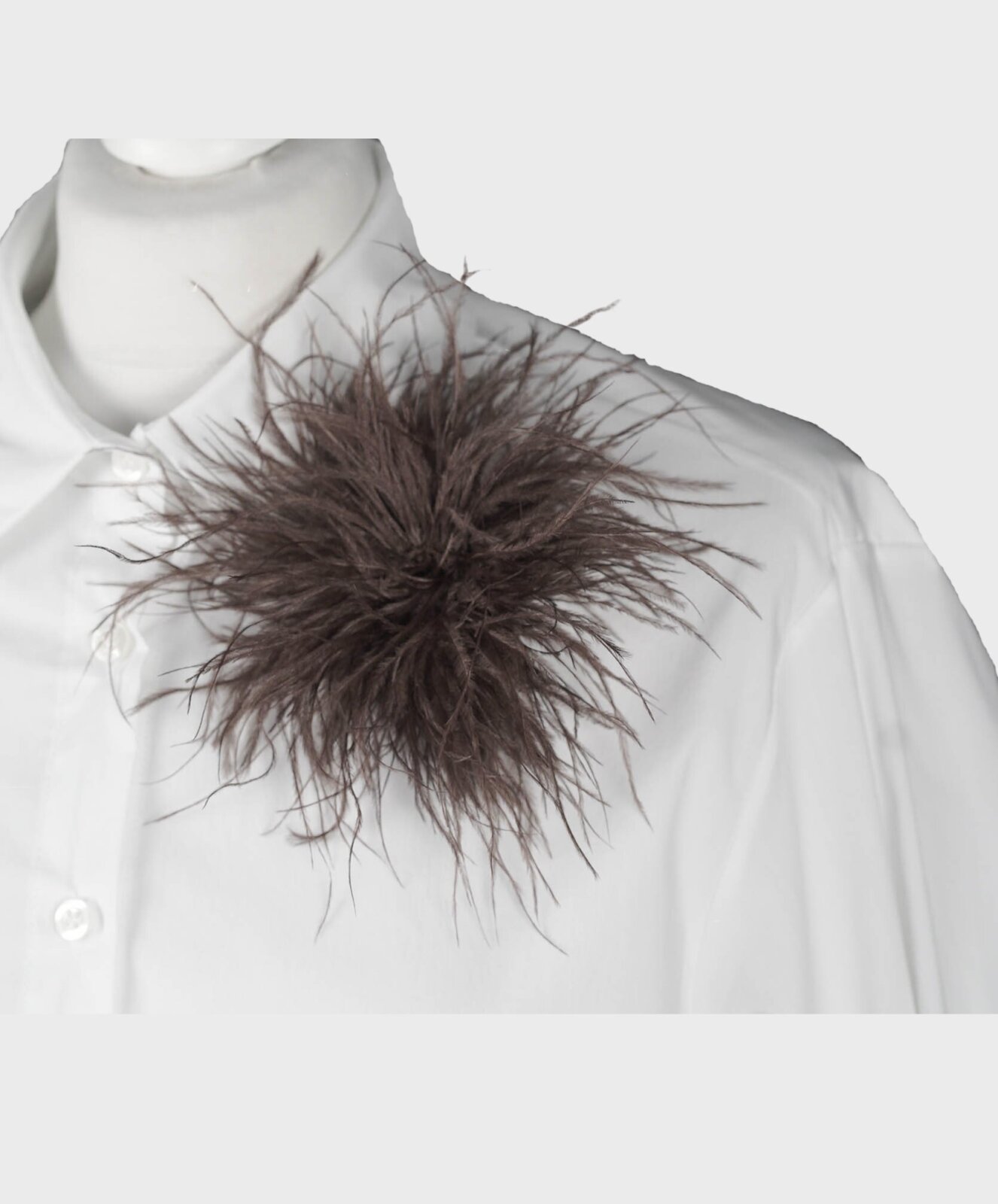 Feine Federbrosche schokobraun (AS35)