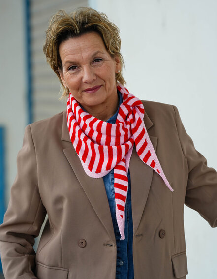 FRAUENSACHE - Dreiecksschal in Streifen Optik (AS38)