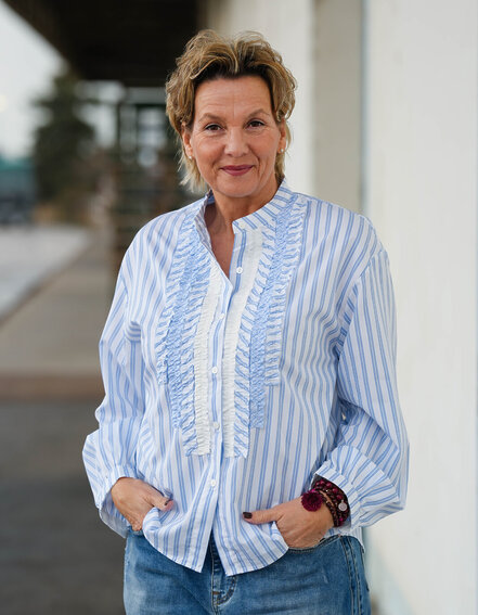 FRAUENSACHE - Streifenbluse mit Rüschen (HB05)