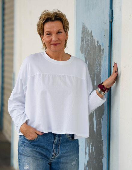 FRAUENSACHE - Weites, Kastiges Langarmshirt (GW35)