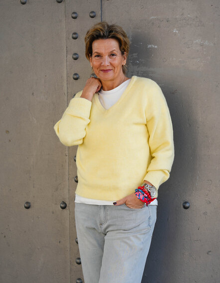 FRAUENSACHE - Feinstrickpullover mit V-Ausschnitt (GW201)