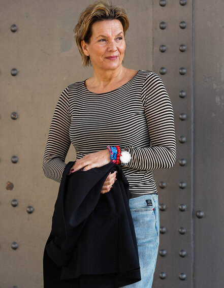 FRAUENSACHE - Transparentes Streifenshirt (BA18)